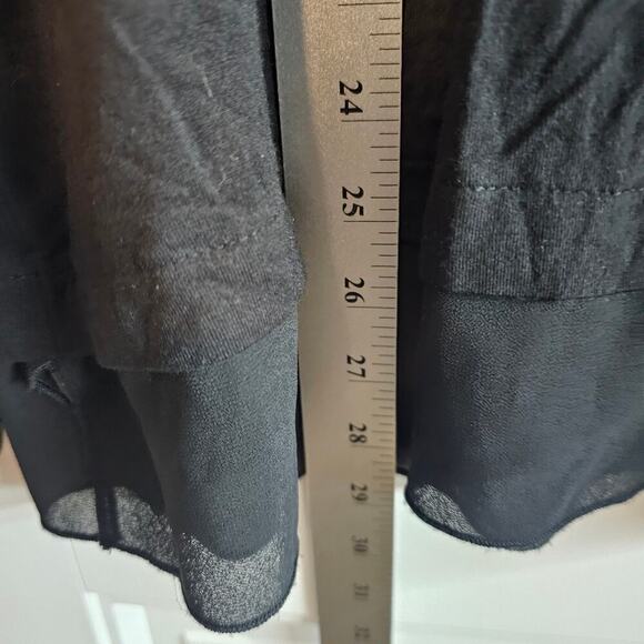 Picadilly Blouse Womens Size Large Black Layed Eyelet Flowing Long Sleeve - Picture 8 of 10